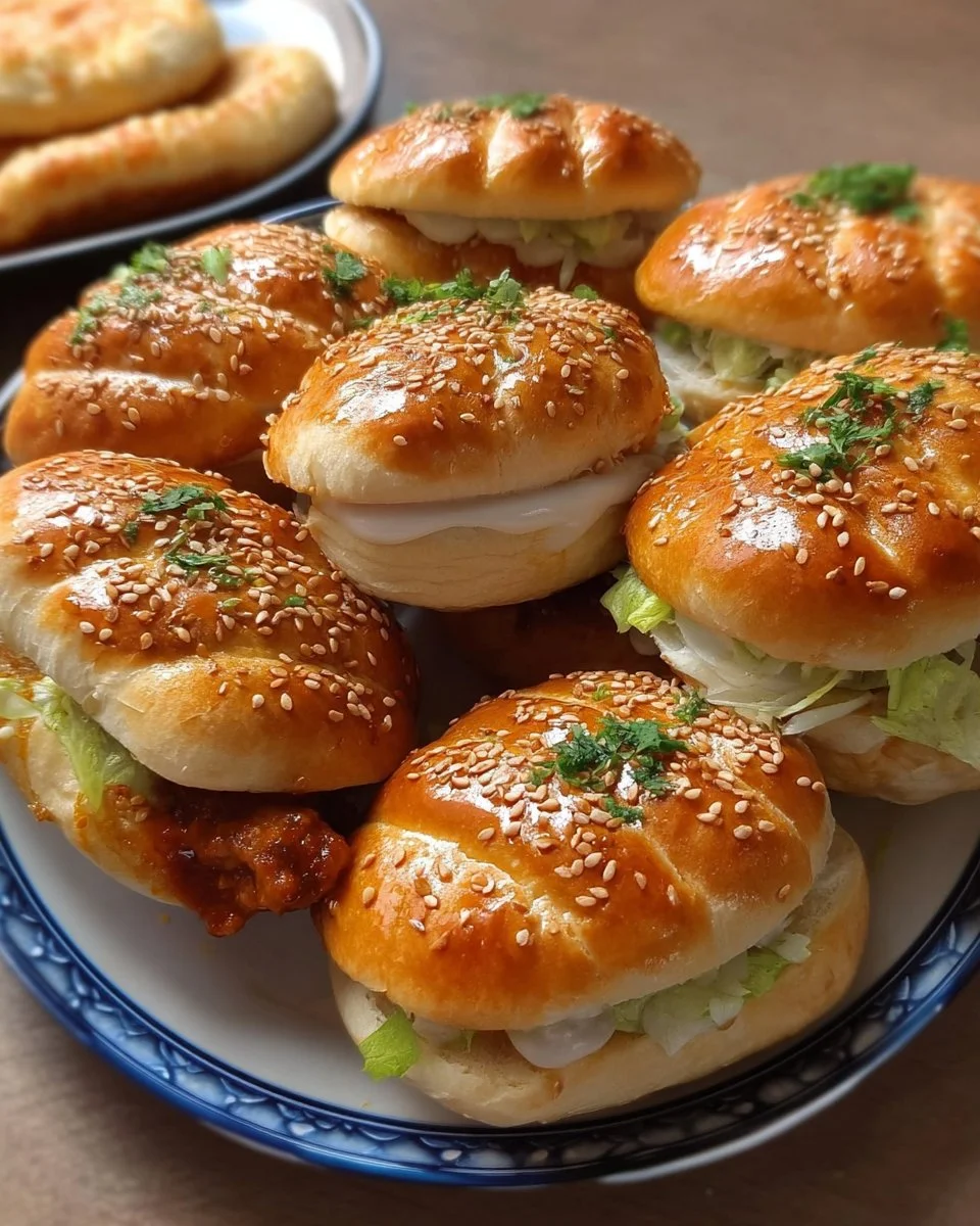 Dynamite Chicken Buns served with fresh ingredients and spices