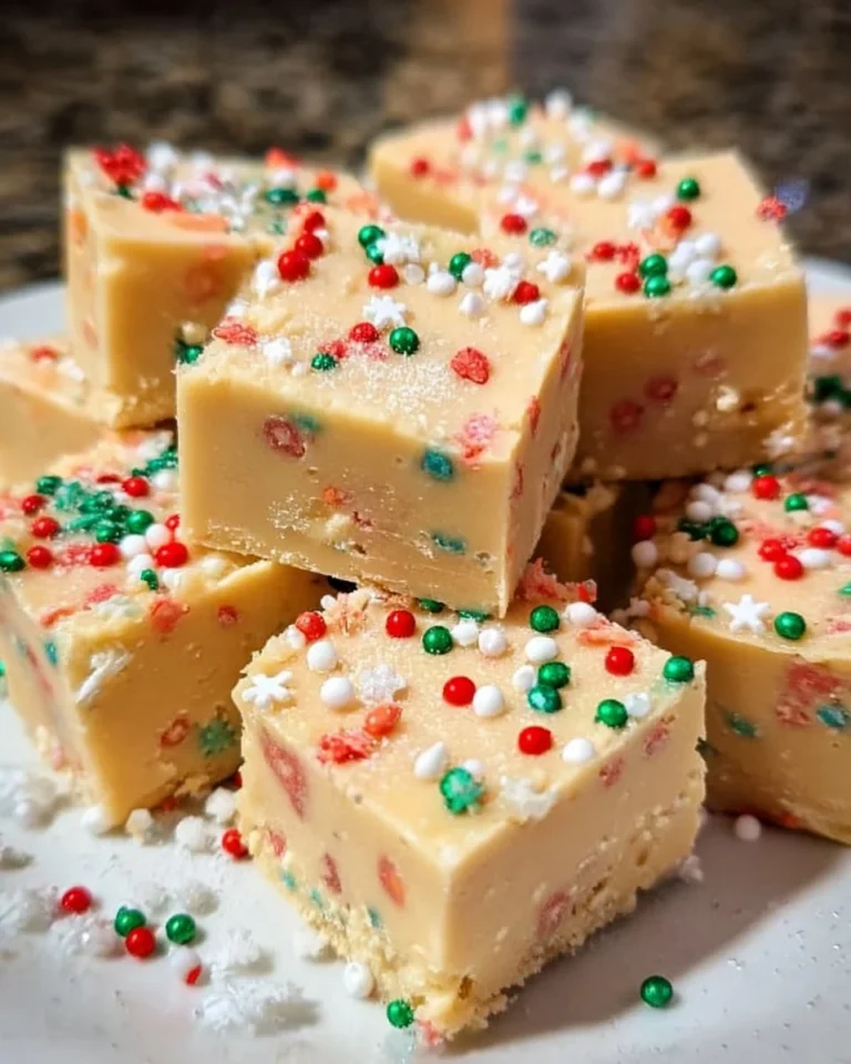 Delicious Easy Christmas Sugar Cookie Fudge dessert on a festive plate