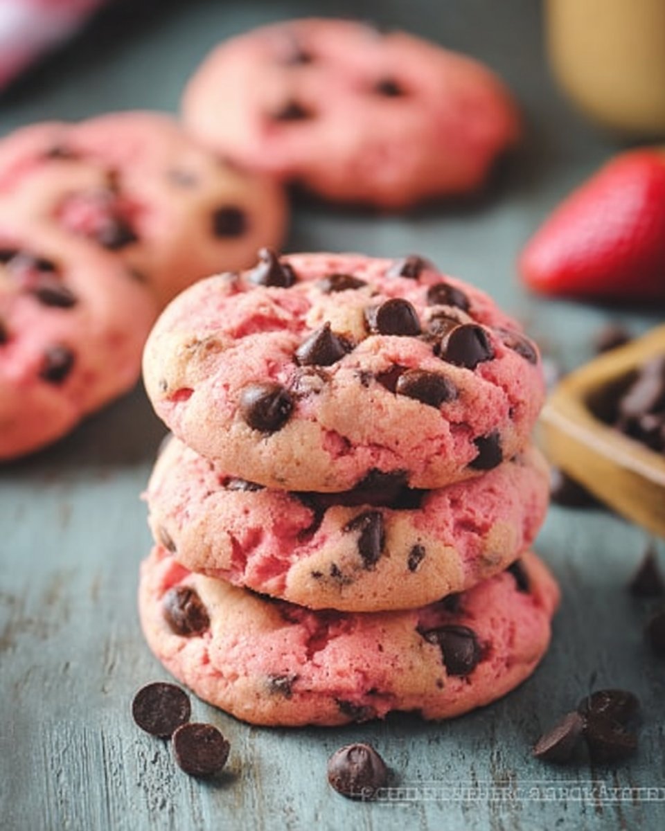 Strawberry Cake Mix Chocolate Chip Cookies
