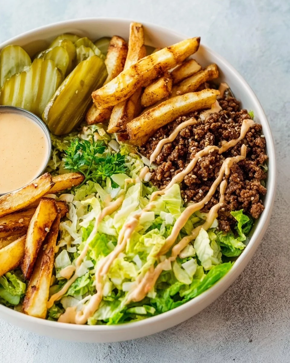 Delicious burger bowls filled with fresh ingredients and toppings