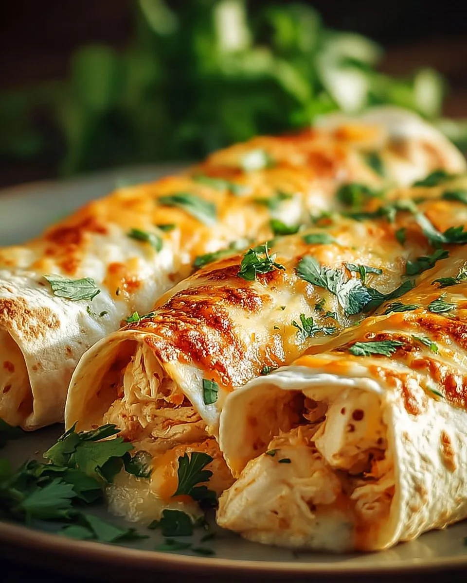 Cheesy chicken garlic wraps ready to be served on a plate
