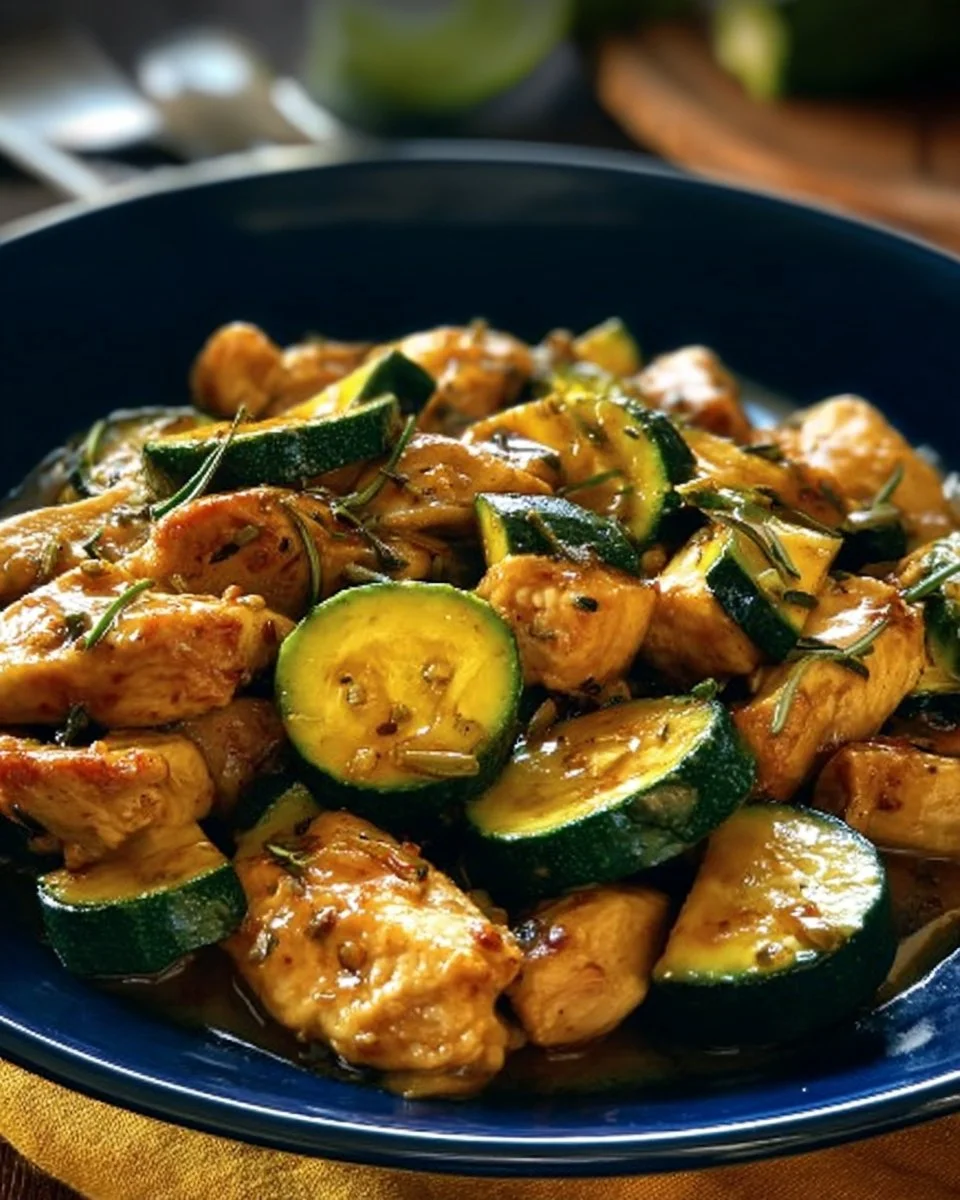 Delicious Chicken Zucchini Stir Fry with vibrant vegetables and tender chicken