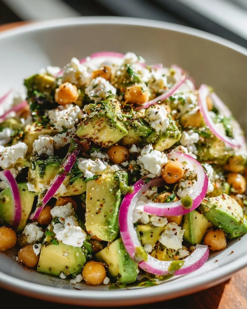 Chickpea Feta Avocado Salad