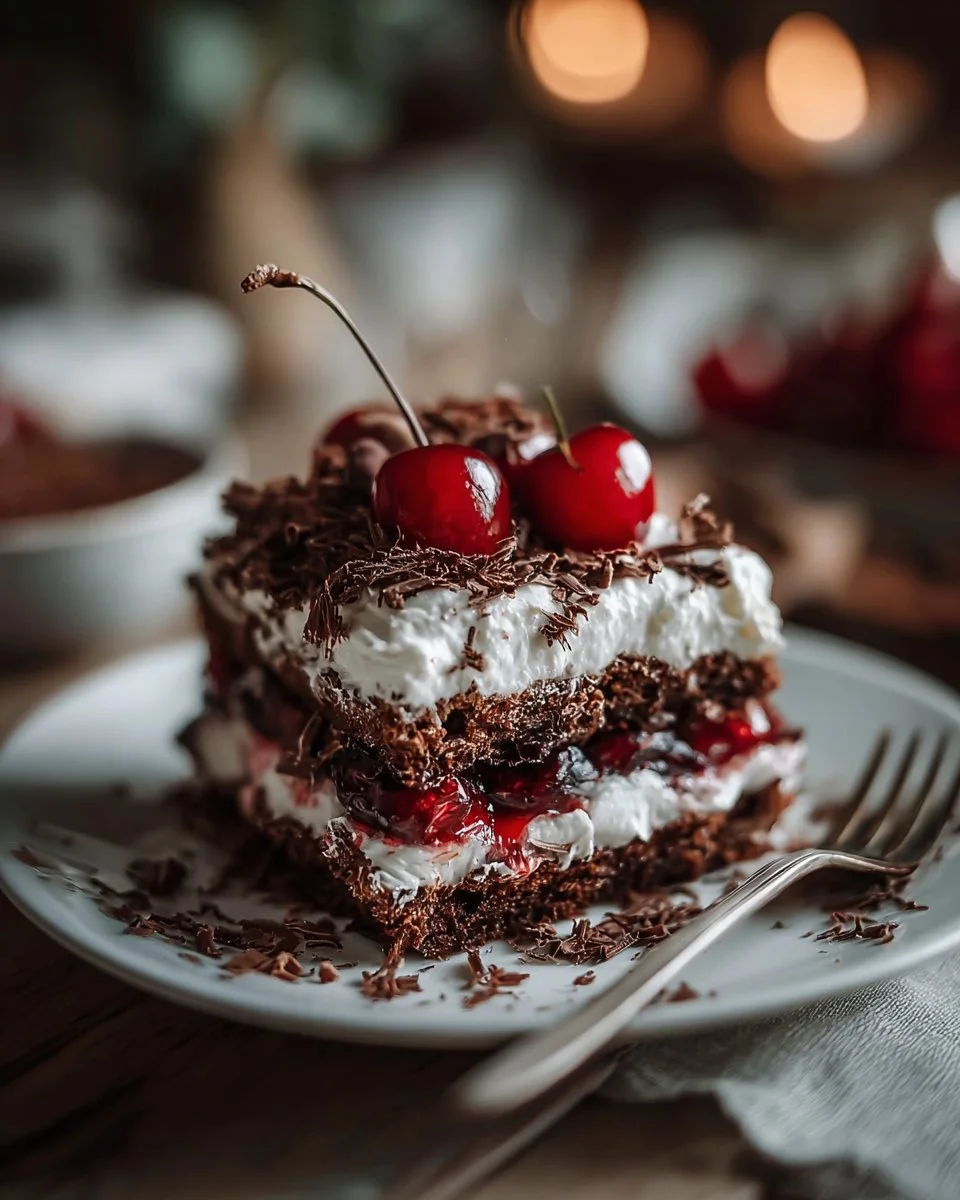 Chocolate Cherry Lush (Easy No-Bake Layered Dessert)