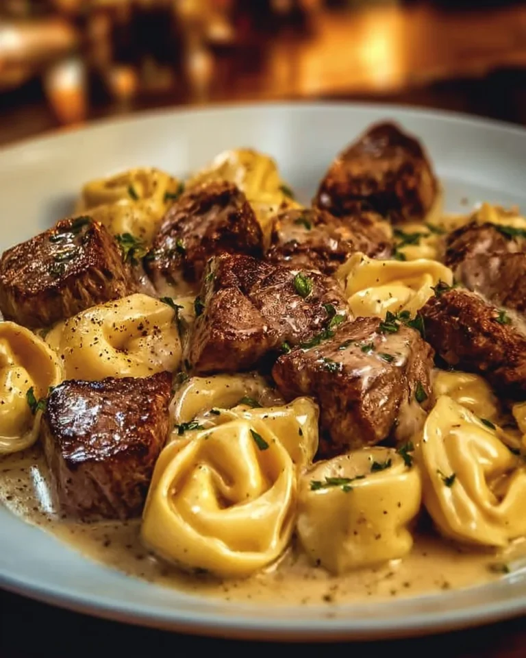 Delicious Garlic Steak Tortellini in Creamhouse Sauce