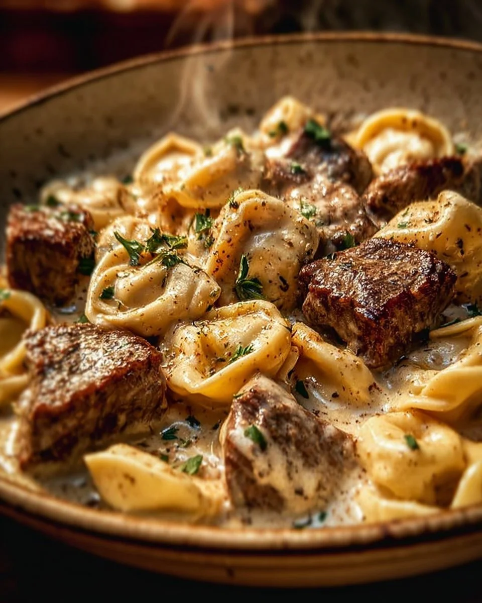 Cracked Garlic Steak Tortellini in Creamhouse Sauce Bliss
