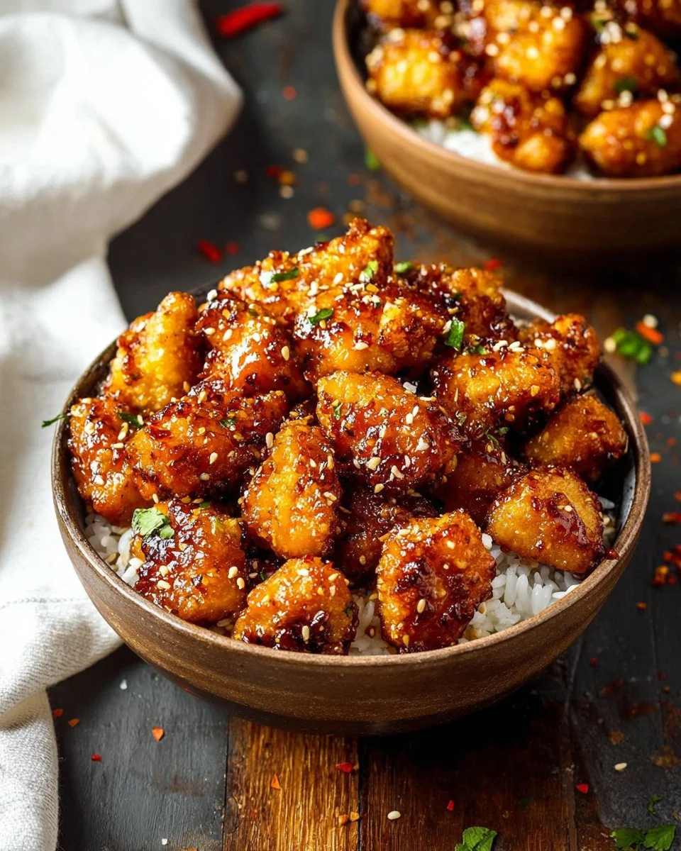 Crispy Honey Garlic Chicken Bites
