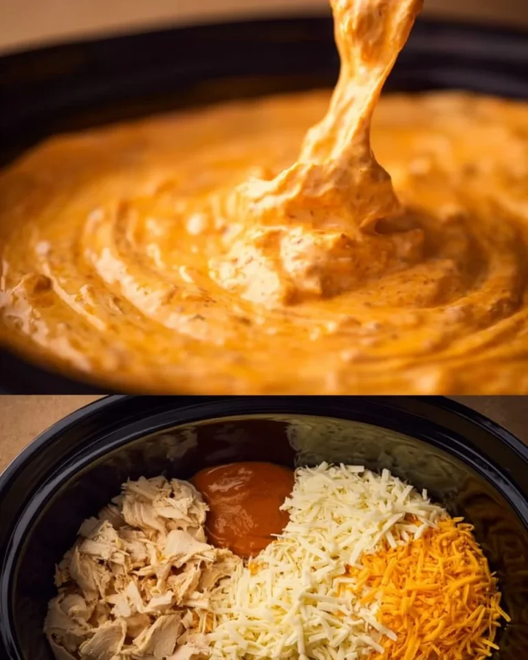 Delicious Crockpot Buffalo Chicken Dip served in a bowl