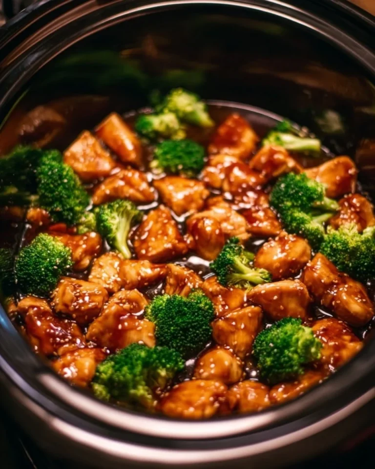 Crockpot Teriyaki Chicken served in a bowl with vegetables
