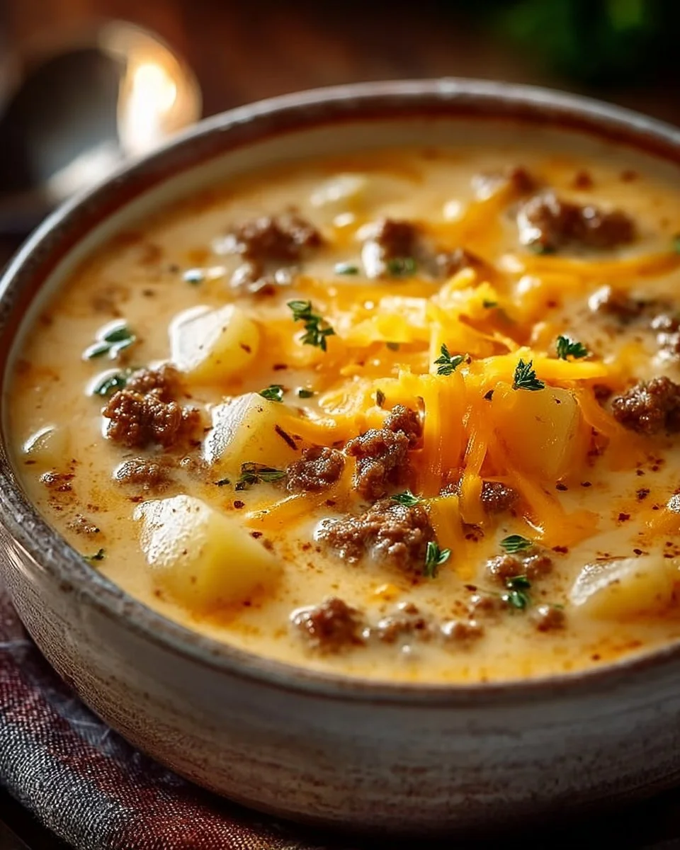 Easy Cheesy Hamburger Potato Soup