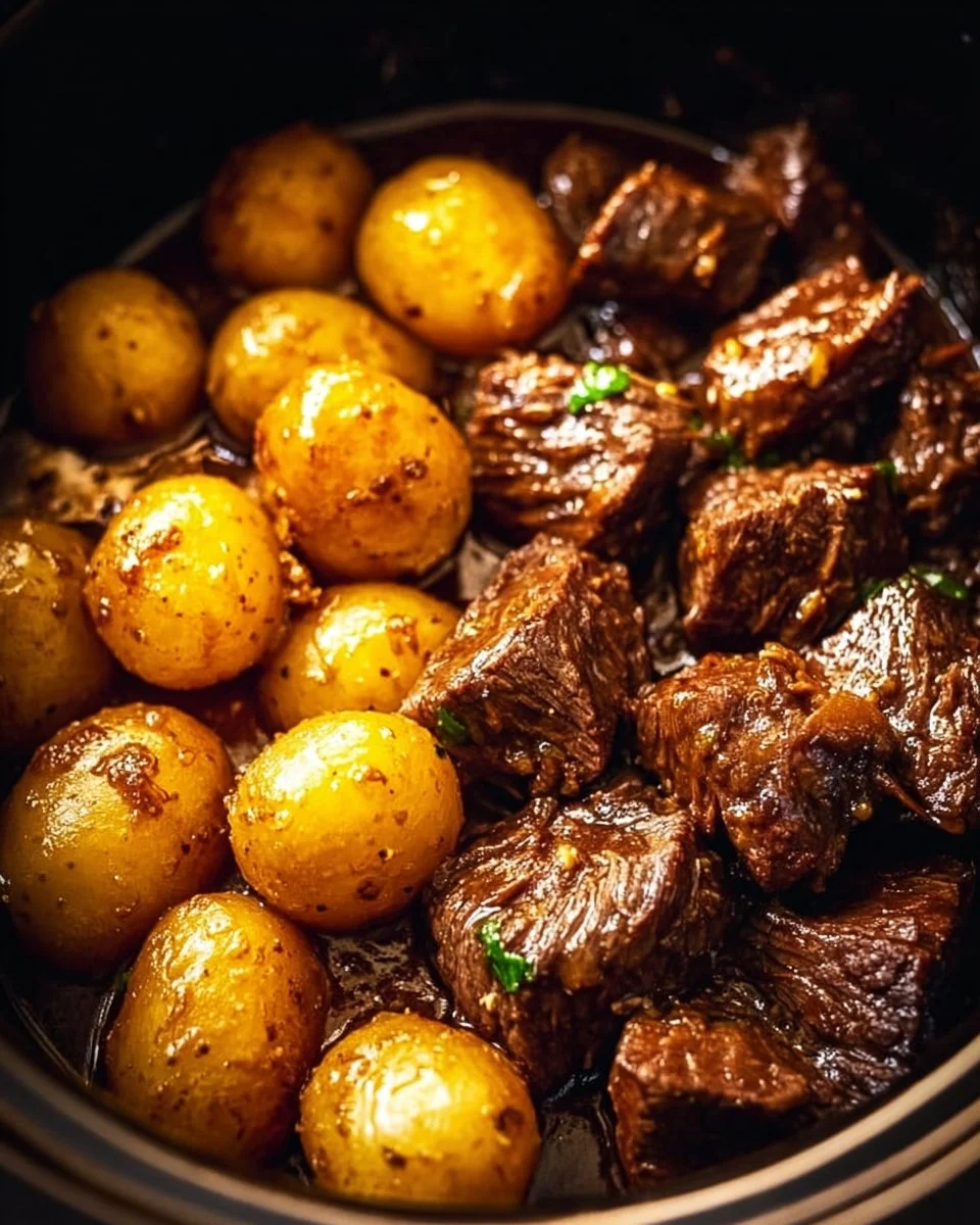 Garlic Butter Beef Bites with Potatoes