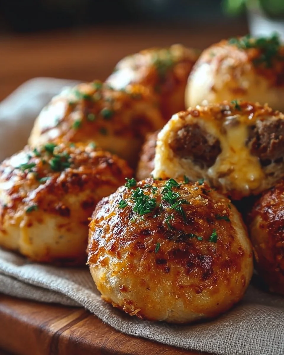 Garlic Parmesan Cheeseburger Bombs