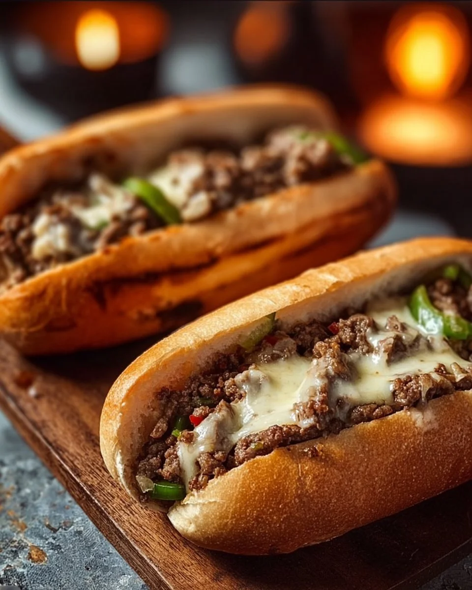 Ground Beef Philly Cheesesteaks