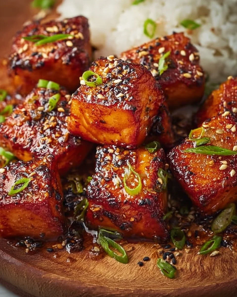 Honey Garlic Salmon Bites