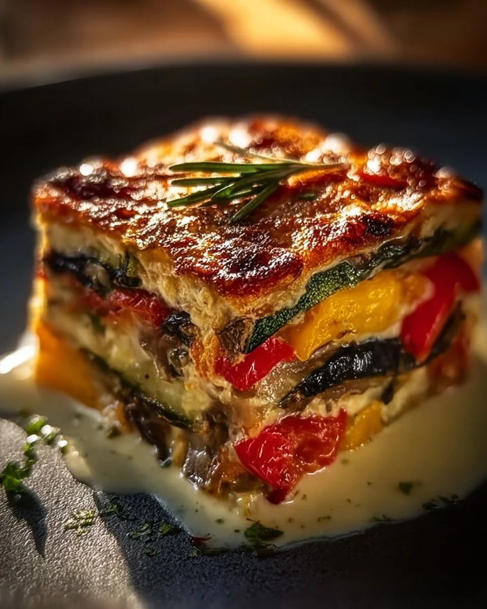Layered Mediterranean Bake with eggplant and zucchini