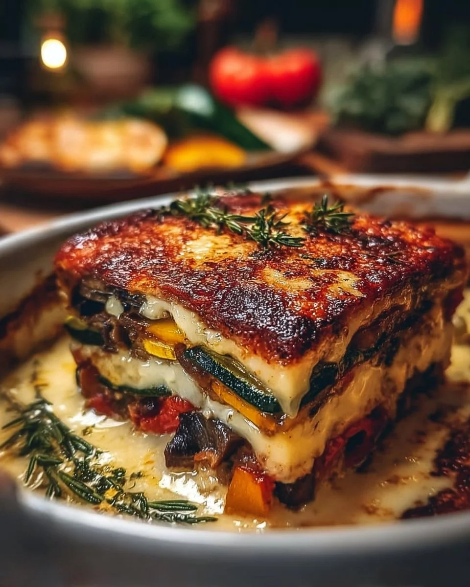 Layered Mediterranean Eggplant Zucchini Bake