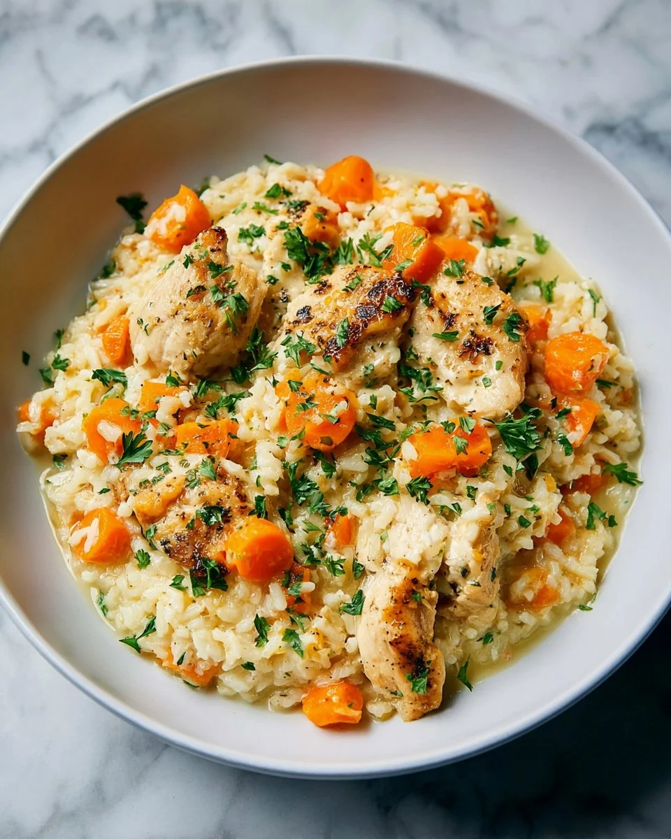 Delicious gluten-free one-pot chicken and rice prepared with fresh ingredients
