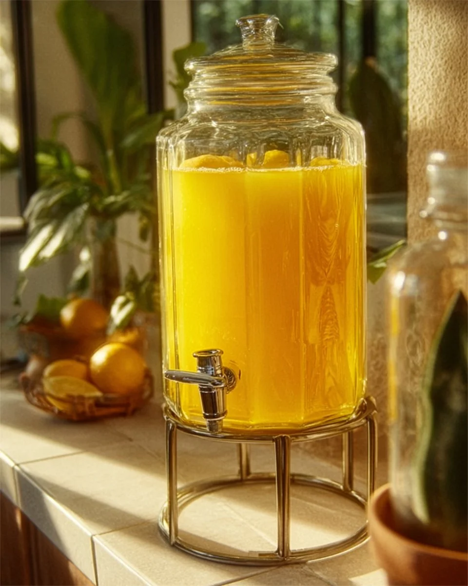 Refreshing orange juice punch served at a morning brunch shower