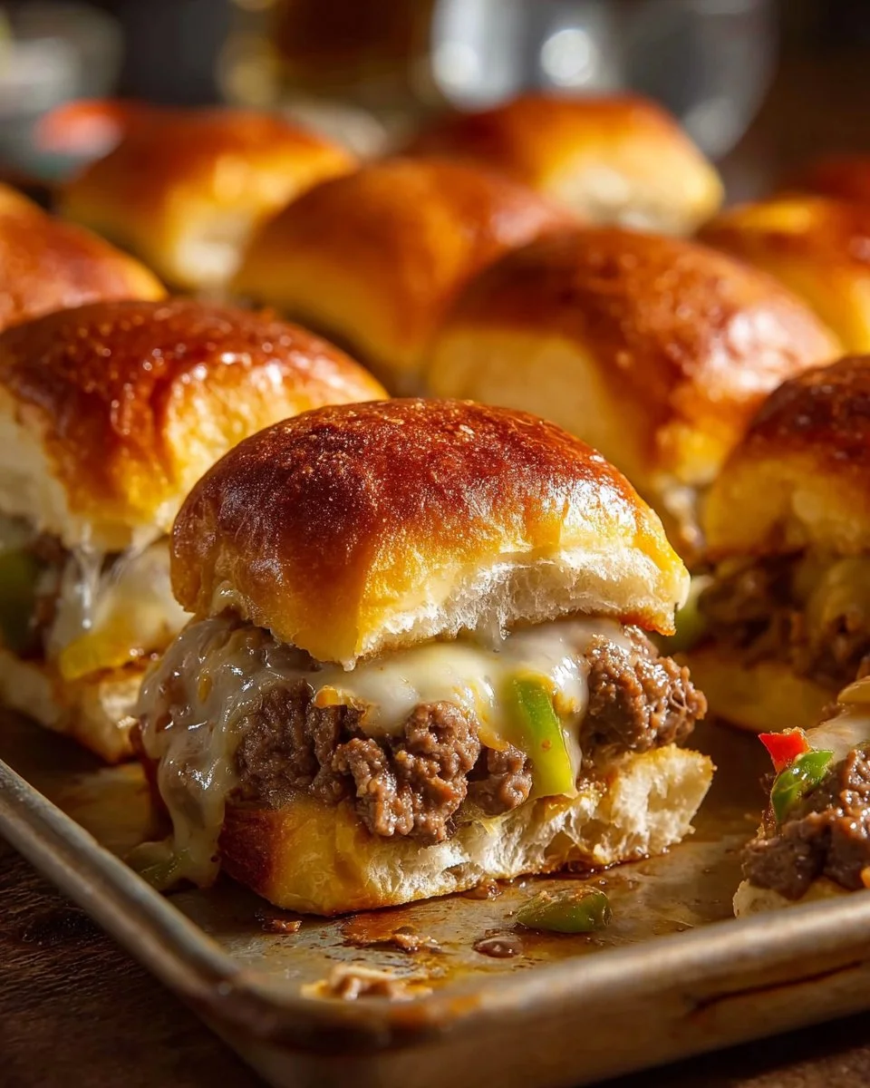 Philly Cheesesteak Sliders with Ground Beef