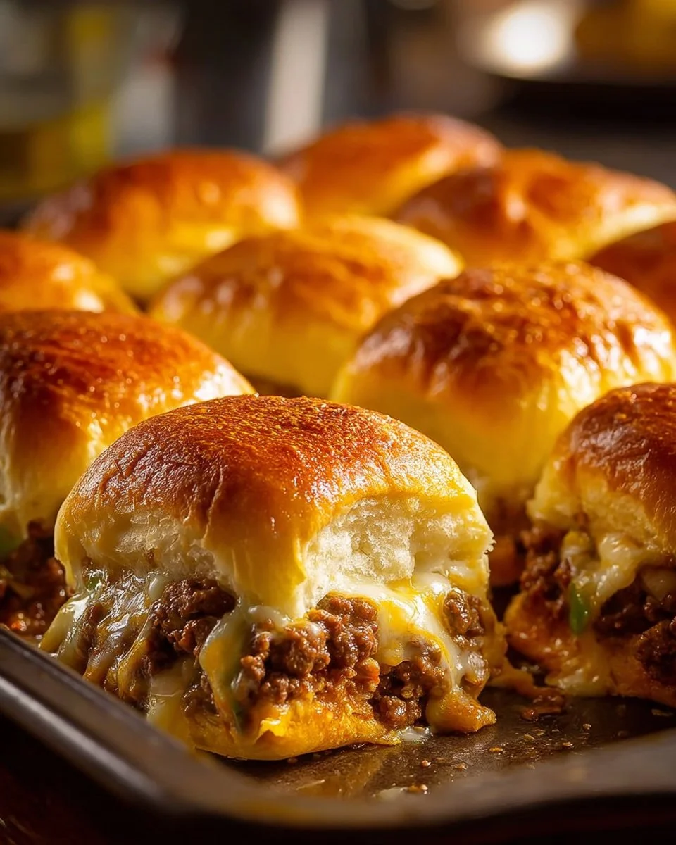 Philly Cheesesteak Sliders with Ground Beef