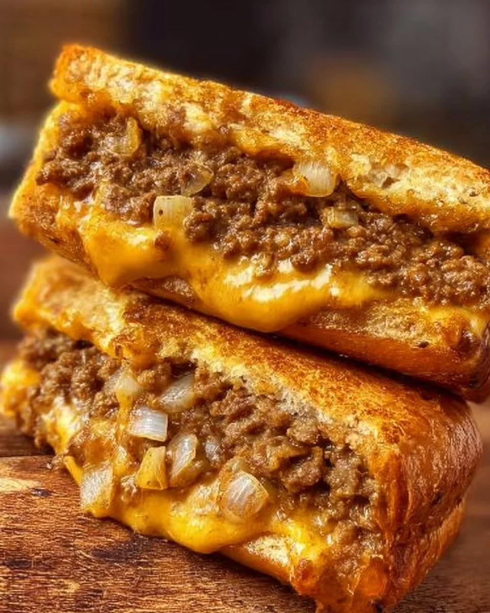 Philly Cheesesteak Sloppy Joes served with toppings on a plate.