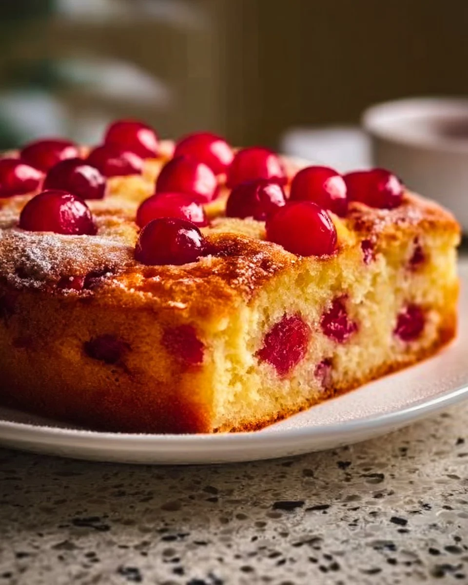 Delicious Ruby Red Cherry Bars with a vibrant cherry topping
