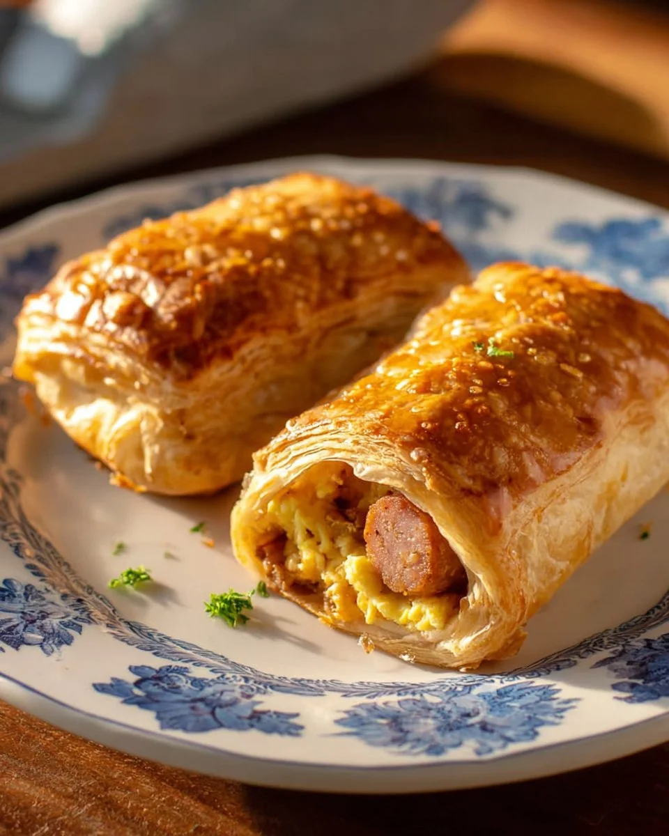 Delicious sausage egg breakfast roll-ups ready for a quick morning meal