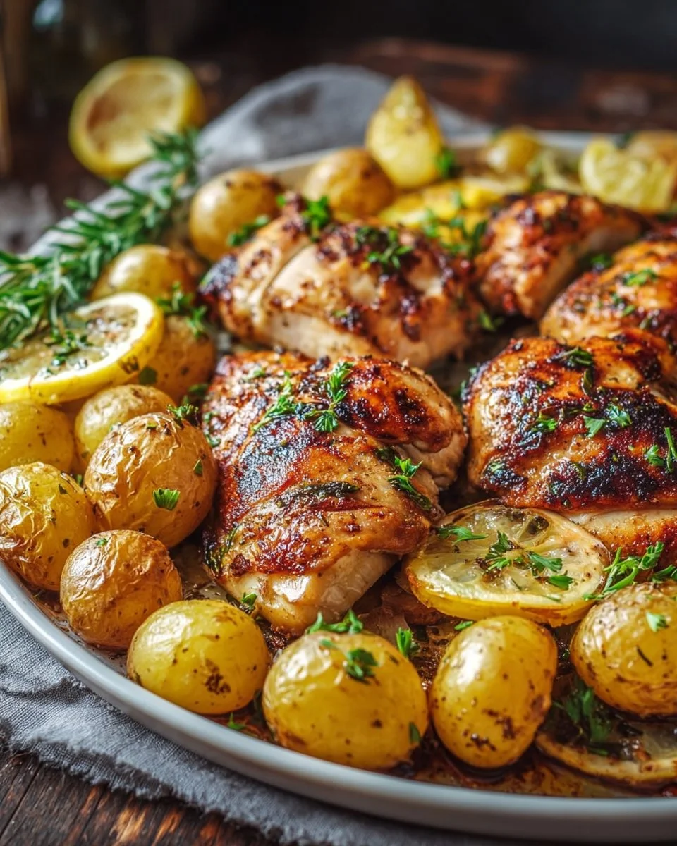 Sheet Pan Lemon Balsamic Chicken and Potatoes Made Easy!