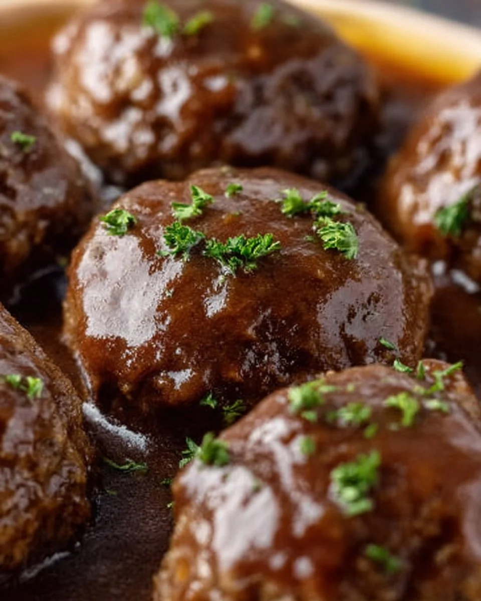 Delicious simple Salisbury steak served on a plate with gravy and mashed potatoes.