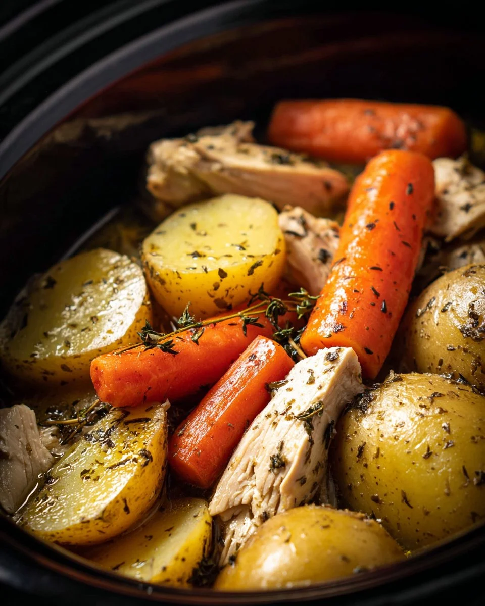 Slow Cooker Garlic Butter Chicken and Veggies