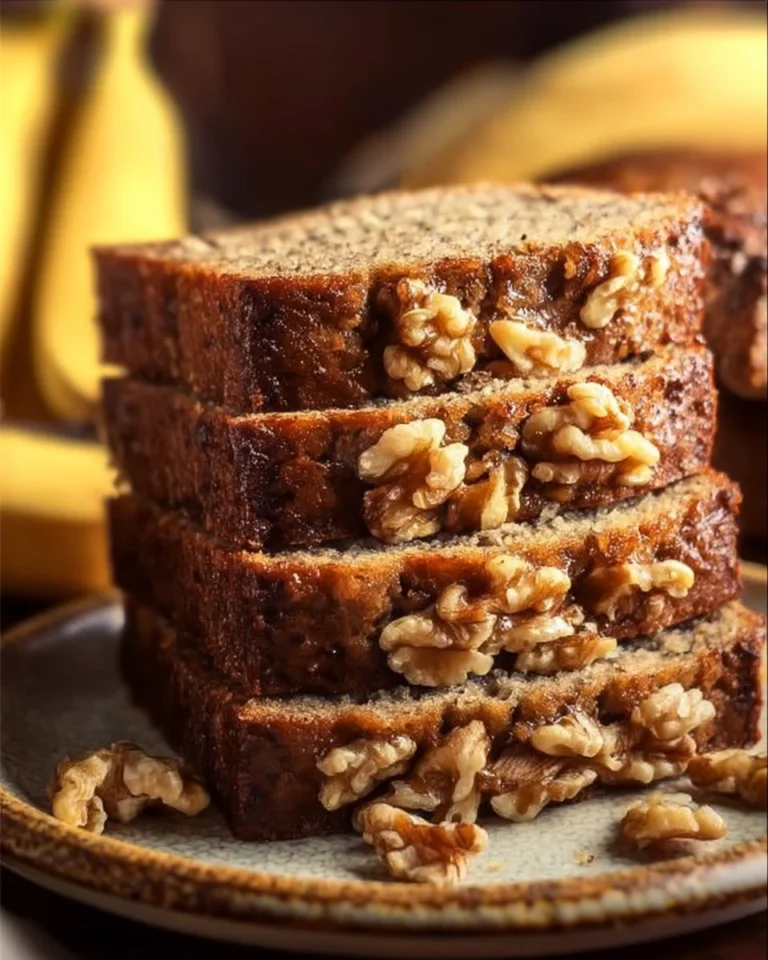 Moist and fluffy Starbucks Copycat Banana Bread slice on a plate