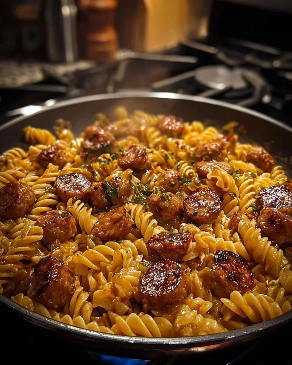 Sticky Honey Garlic Sausage Pasta Skillet: A Flavorful One-Pan Wonder