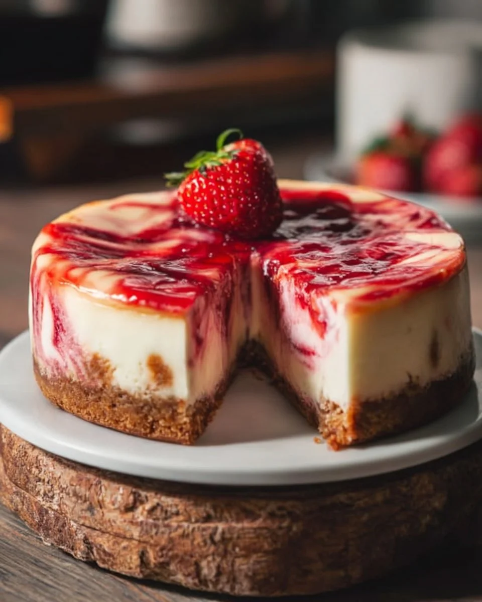 Strawberry Swirl Cheesecake Recipe