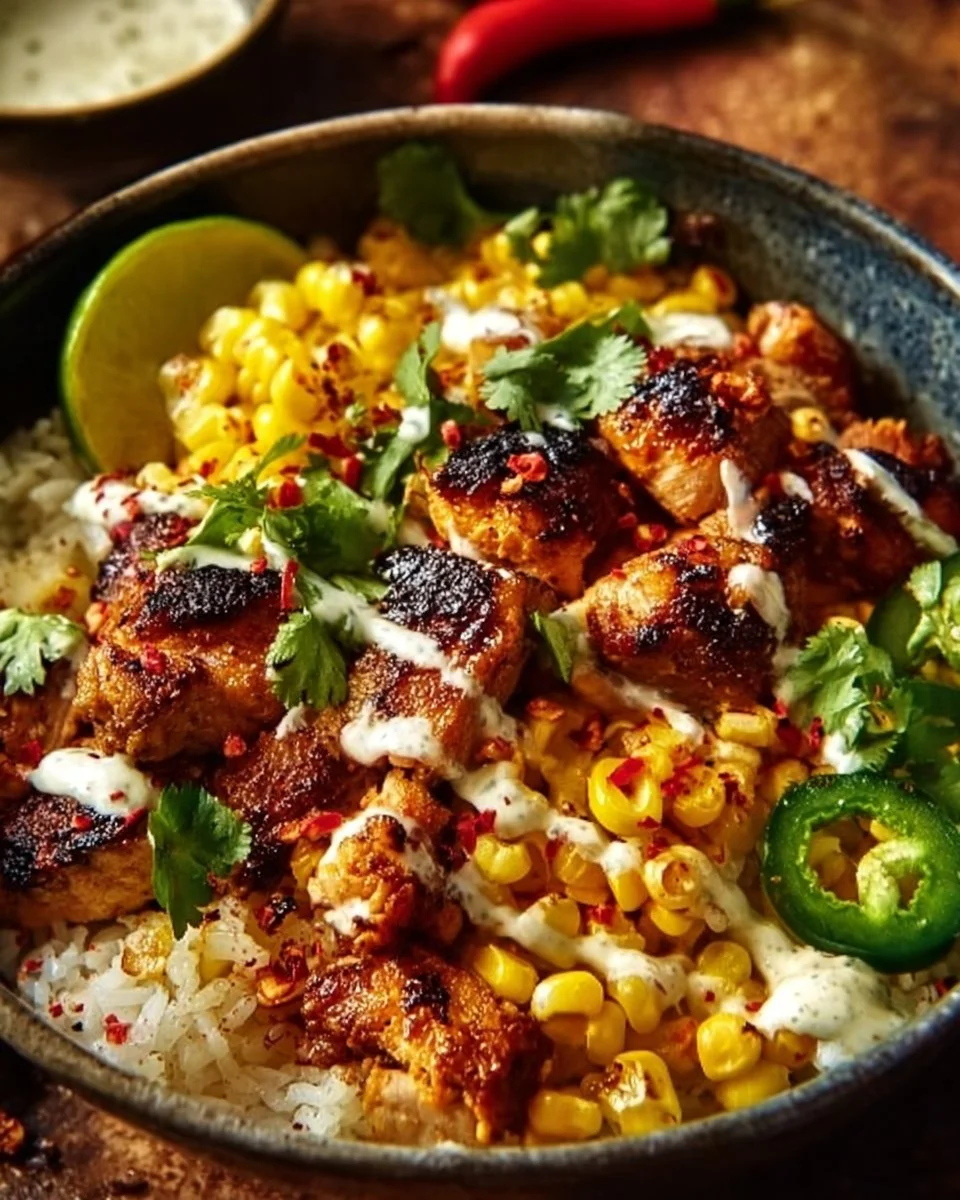Street Corn Chicken Rice Bowl