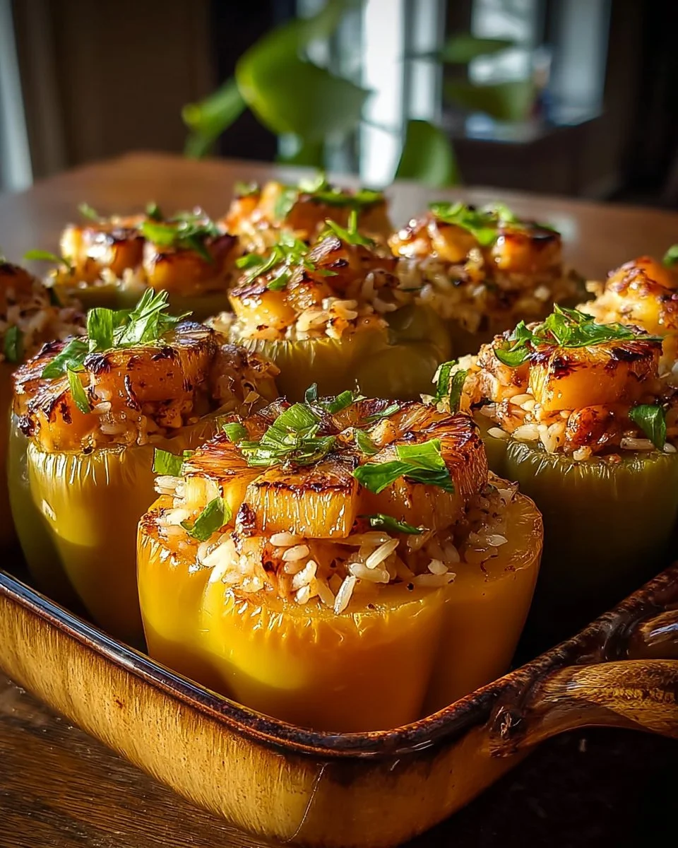 Teriyaki Pineapple Chicken and Rice Stuffed Peppers: A Sweet and Savory Meal