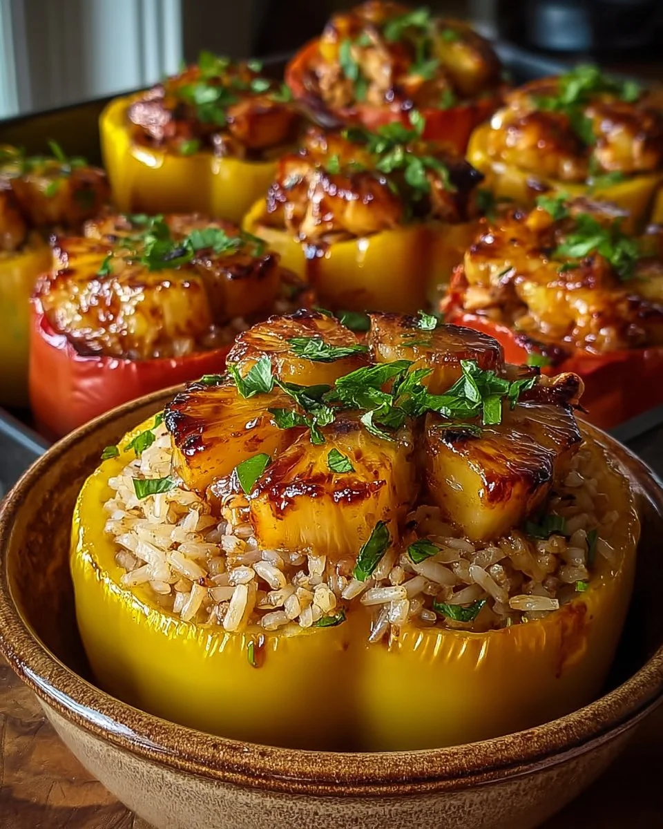 Teriyaki Pineapple Chicken and Rice Stuffed Peppers: A Sweet and Savory Meal