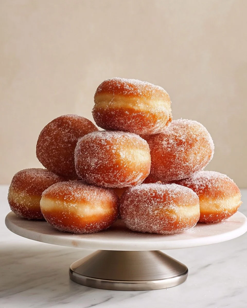 Delicious homemade German quark balls ready to enjoy