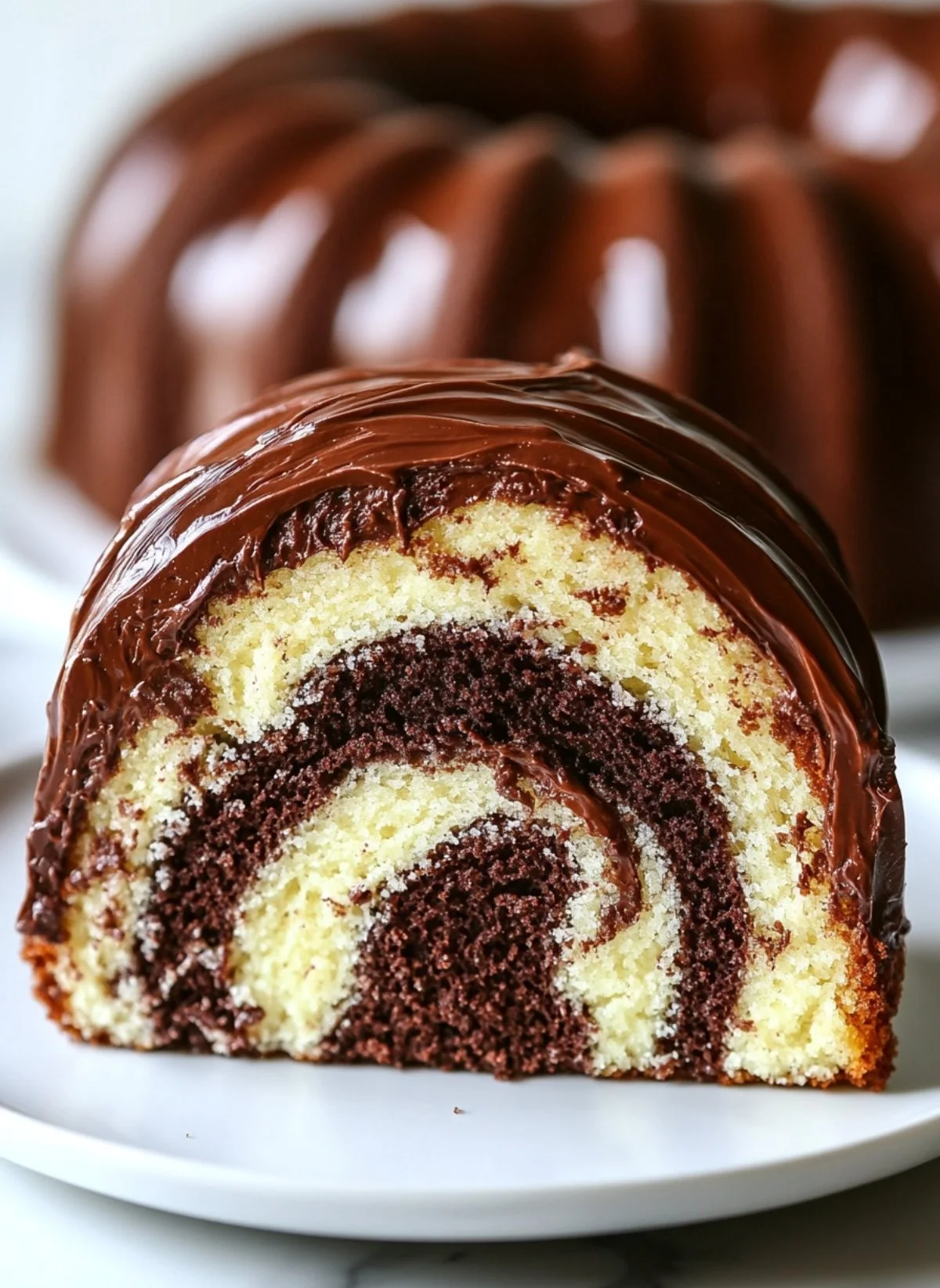 Authentisches deutsches Marmorkuchenrezept mit Schokoladenglasur