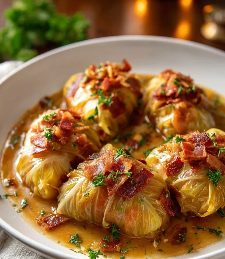 Cabbage rolls stuffed with kohl filling on a plate