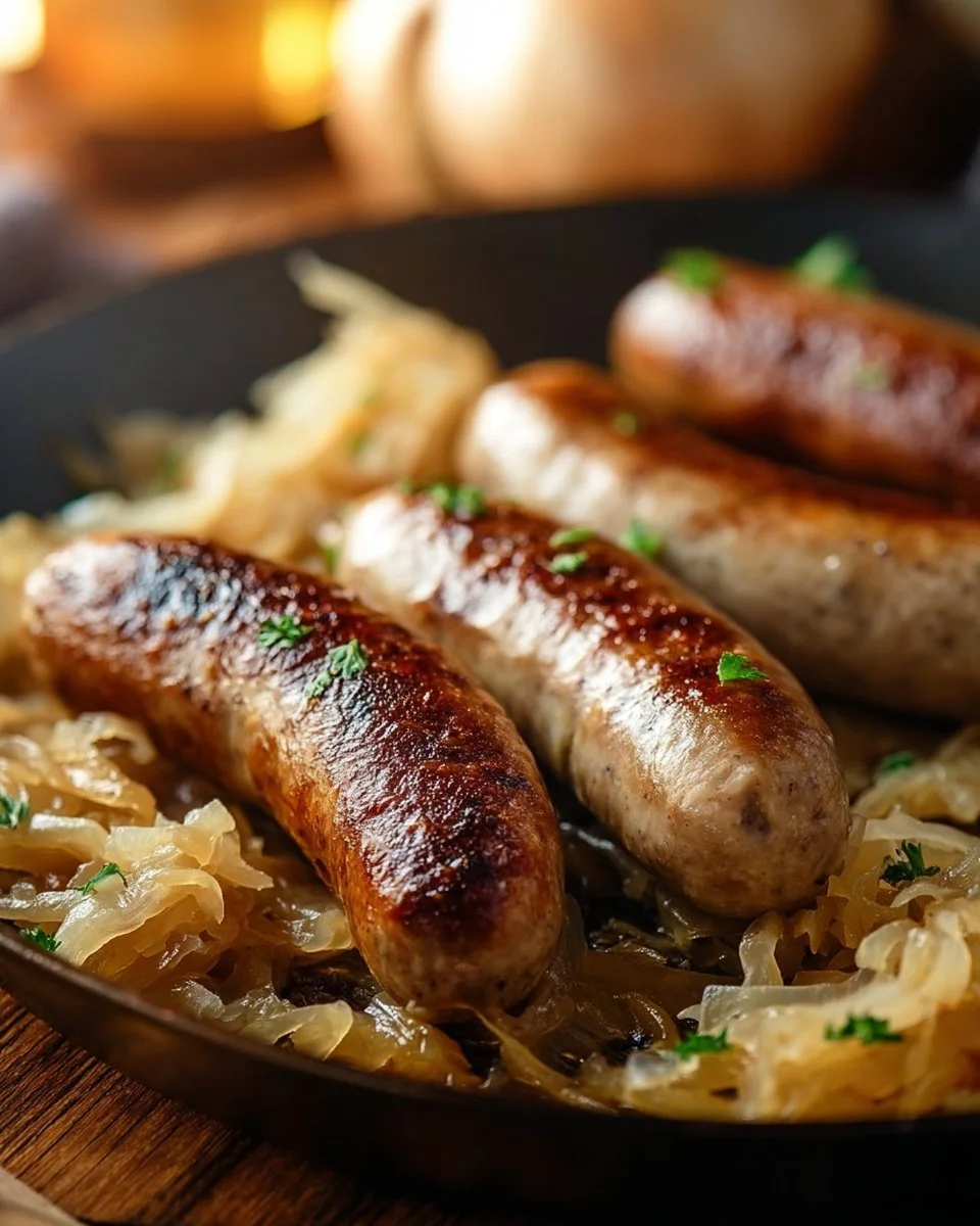 German Bratwurst with Sauerkraut