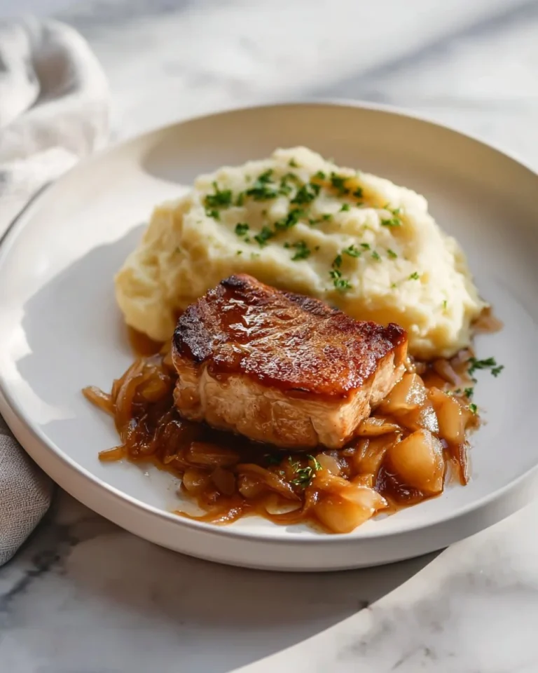 German pork chops served with sauerkraut on a rustic plate
