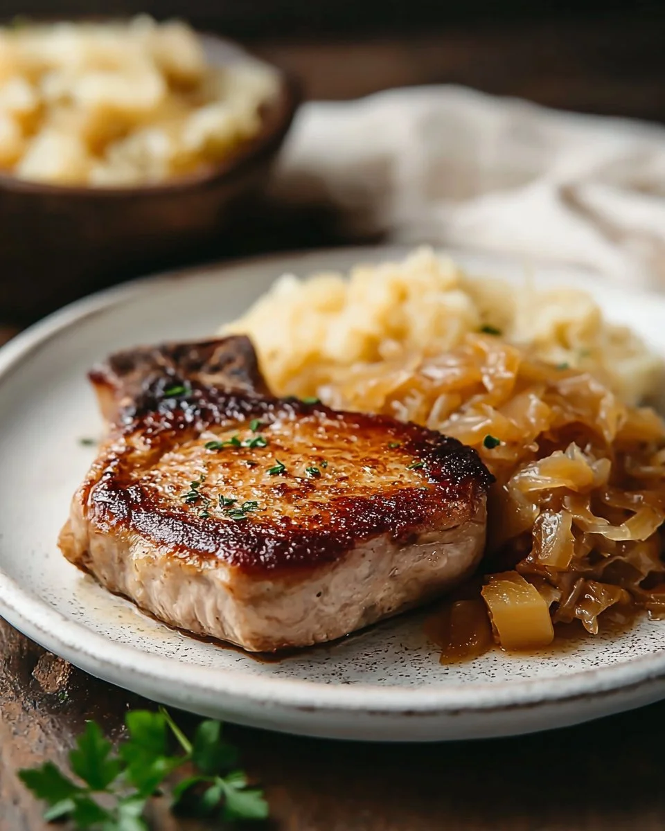 German Pork Chops with Sauerkraut