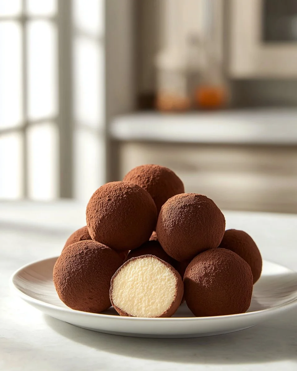 Delicious homemade marzipan potatoes on a decorative plate