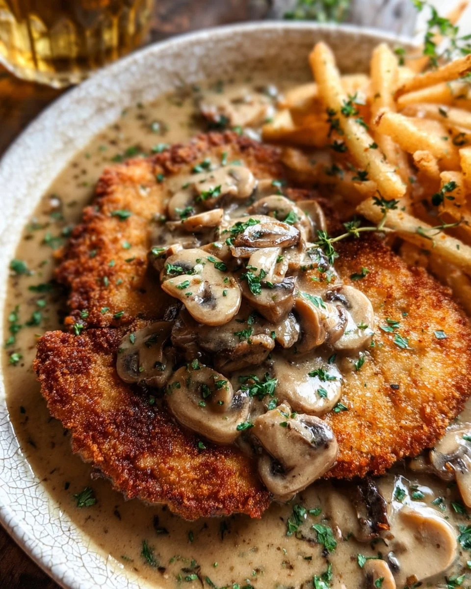 Schnitzel with Mushroom Gravy