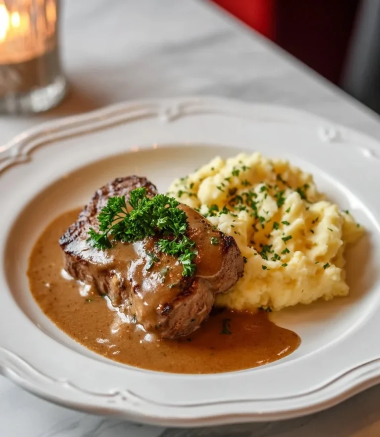 Delicious traditional cream schnitzel served with a creamy sauce