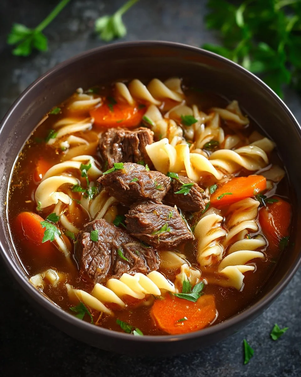 Traditional German Beef Noodle Soup Recipe