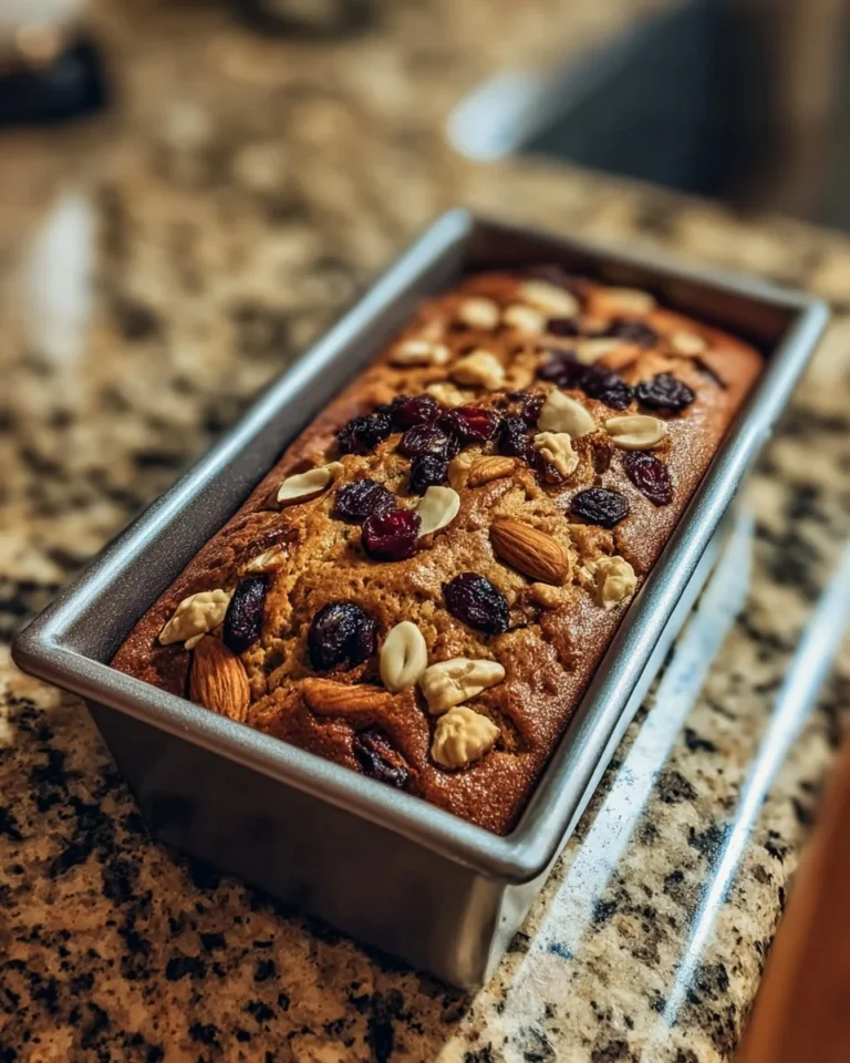 Sliced traditional German fruit bread with dried fruits and nuts