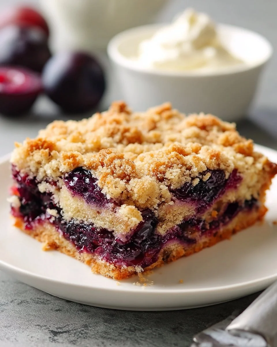 Traditional German plum cake with fresh plums and spices