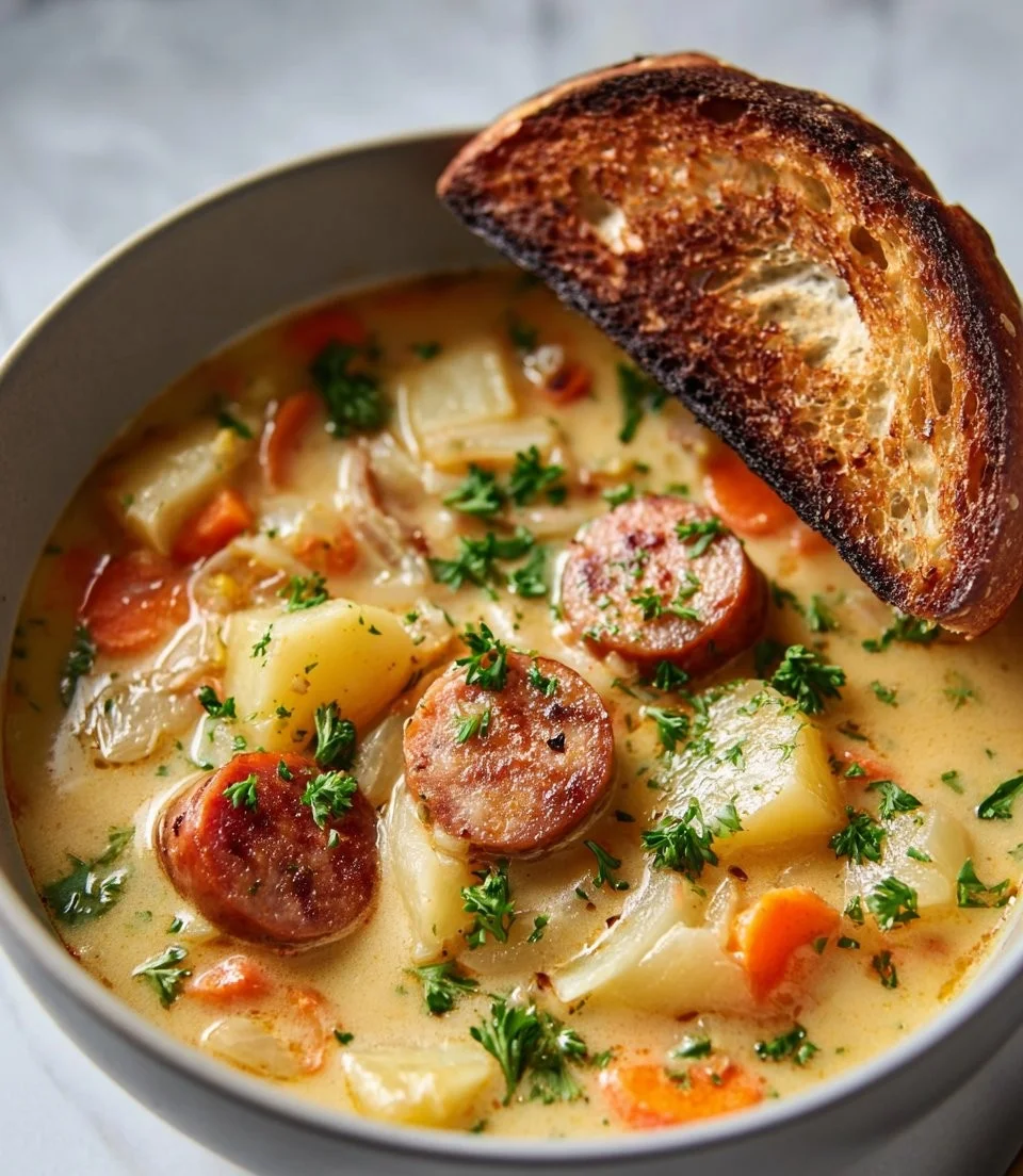 Traditional German Potato Soup (Kartoffelsuppe)