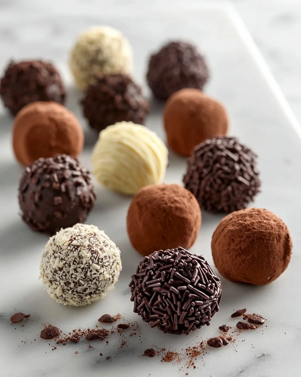 Traditional German Rum Balls (Rumkugeln) on a festive plate
